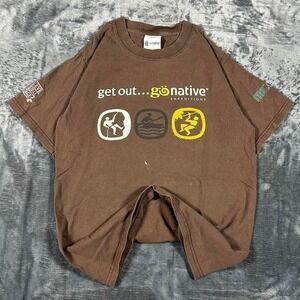 Y2K Native Expeditions Brown Graphic T-Shirt - size small